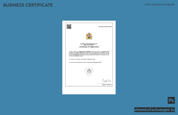 Malawi-Registrierungszertifikat – Beispielansicht (Word und PDF)